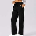 thumbnail image 2 of Pants for Womens Casual Long Pant Wide Leg Sweatpants Fall and Winter Elastic Waist With Pockets, 2 of 8