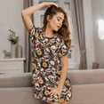 thumbnail image 3 of Naloa rock Skull record artist Print Women Nightgowns,Womens Loungewear,Short Sleeve Sleepwear,Comfy Ladies Nightdress, 3 of 6