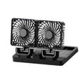 thumbnail image 1 of Ventilador de coche eléctrico y solar, giratorio 360 grados, 3 velocidades, para escritorio cabezas dobles negras, 1 of 8