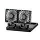 thumbnail image 1 of Ventilador de coche, ventilador portátil para vehículo automóvil, giratorio 360°, eléctrico y con energía solar, circulador de aire para autocaravana, cabezas dobles negras, 1 of 8