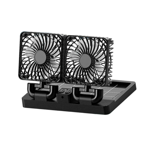 Ventilador de refrigeración para coche, circulador de aire, multiusos, ligero, flexible, portátil y resistente. cabezas dobles negras