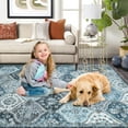 thumbnail image 6 of Washable Area Rug ,Trellis Entryway Rug Doormat Stain Resistant Non-Slip Accent Rug Vintage Medallion Distressed Floor Carpet for Front Entrance Kitchen Bathroom, 6 of 9