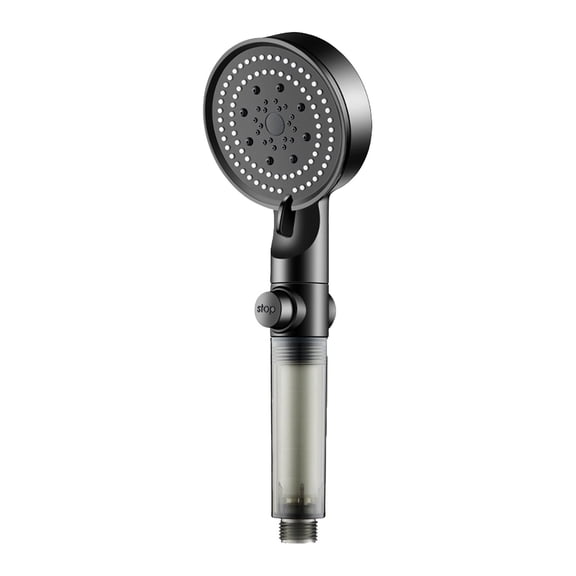Dnogom 5-Mode High Pressure Handheld Shower Head With Carbon Filter,10.62" Quick-Stop Pressurized Hard Water Softener Filtered Shower Nozzle For Home Bathrooms