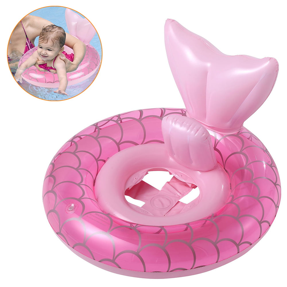Kids Inflatable Floats Swim Ring Mermaid Baby Swimming Seat Ring Pool Beach Toy 
