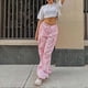 thumbnail image 5 of Pantalones de paracaídas para mujer, pantalones cargo holgados para mujer, pantalones holgados de cintura baja Y2K con pierna ancha, 5 of 5