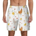 thumbnail image 2 of Picia Funny Chicken pattern Mens Swim Trunks with Compression Liner Stretch Beach Shorts Quick Dry with Zipper Pockets No-Chafing Board Shorts-X-Large, 2 of 9
