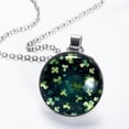 thumbnail image 2 of Saint Patrick's Day Glass Design Circular Pendant Necklace - Elegant Statement Piece for Women, 2 of 5