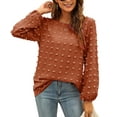 thumbnail image 2 of Fantaslook Blouses for Women Crewneck Long Sleeve Tops Chiffon Pom Pom Shirts Fall Casual, 2 of 8