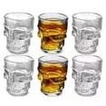 thumbnail image 1 of Set de 6 Vasos Tequileros de Vidrio Forma de Calavera, Juego de Shots o Caballitos forma de Calaca, 59ml, 6 piezas, 1 of 7