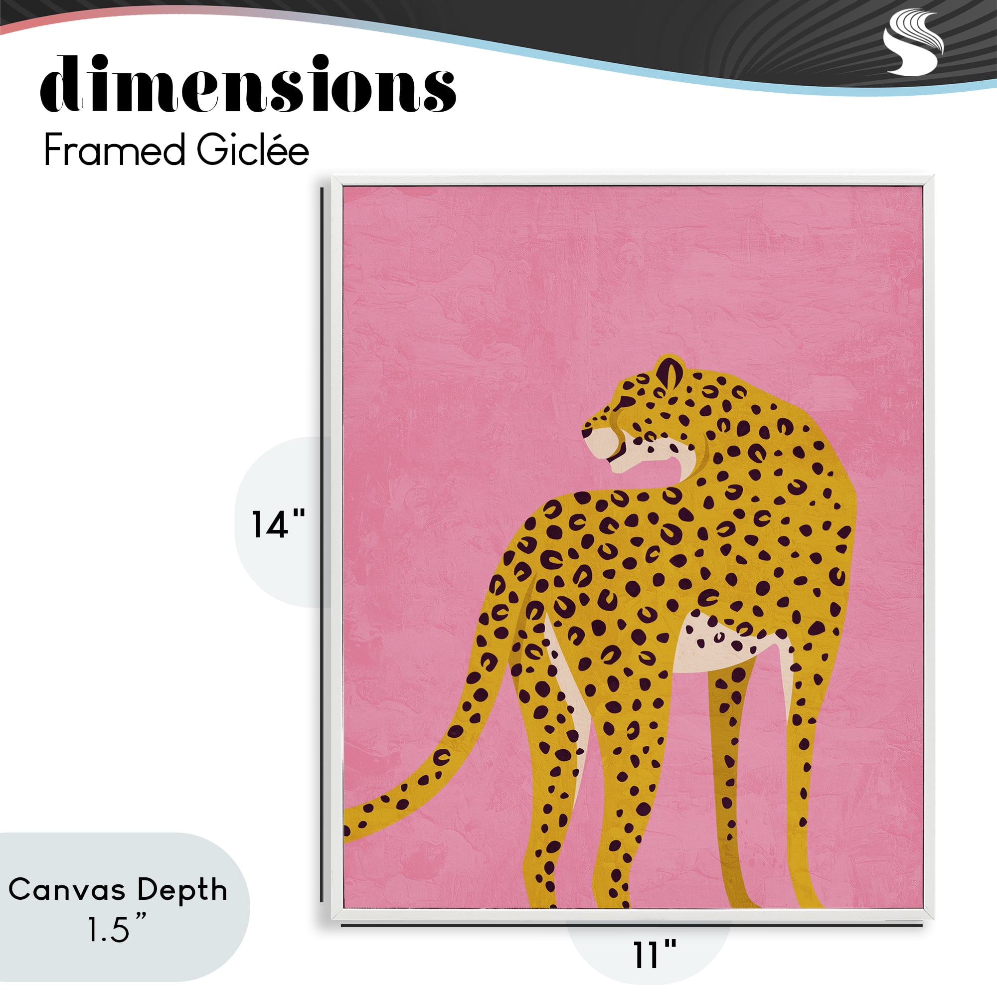 Stupell Industries Leopard on Pink Serenade White Framed Giclee Art, design by Kim Allen