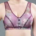 thumbnail image 3 of Womens Lace Everyday Bras, Front Closure Bras for Women Plus Size No Wire Bra for Senior Convenient Light Shaping Daisy Bras for Older Women 36-48, 3 of 3