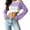 Light Purple, variant on Women's Hollow Out Crop Bikini Cover Up Boat Neck Long Sleeve Crochet Sheer Swimsuit Cover Up-Orange-M