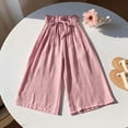 thumbnail image 4 of Agkizg Girls Solid Wide Leg Pants Casual Loose Fitting Lightweight Summer for Kids, Sizes 1-2 Years, 4 of 5