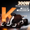 thumbnail image 2 of Go kart for Kids Ages 6 12, 24V Electric Drift Kart Ride on with 300W Motors, 360° Drift, 8.5 MPH, Adjustable Seat - White, 2 of 6