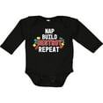 thumbnail image 3 of Inktastic Nap Build Destroy Repeat with Colorful Building Blocks Boys or Girls Long Sleeve Baby Bodysuit, 3 of 5