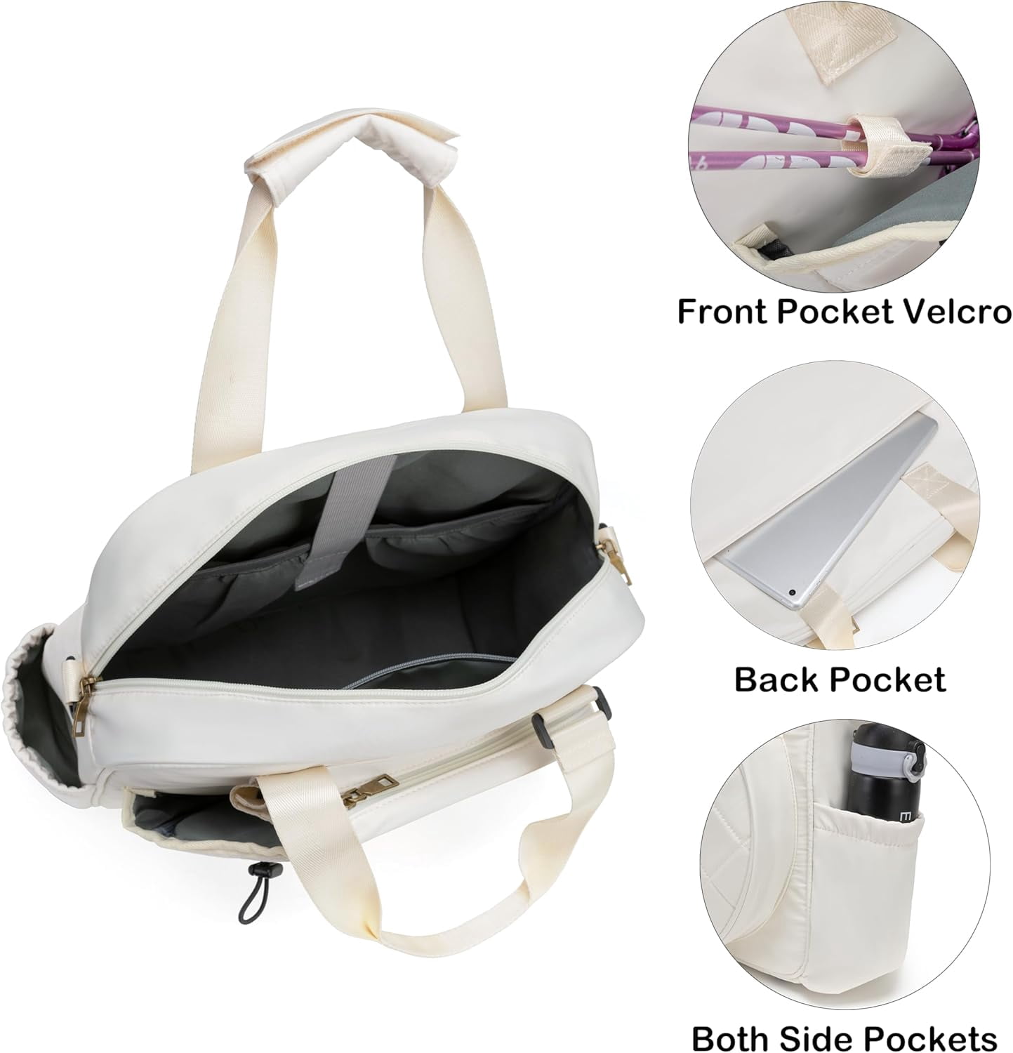 Tennis Shoulder Bag Large Water Resistant Tote Handbag for Tennis Racket, Pickleball Paddles, Badminton Racquet