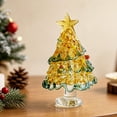 thumbnail image 6 of Rounded Handmade Glass Christmas Tree Figurine, Mini Crystal Tabletop Tree Decor with Star Topper for Desk, Shelf and Holiday Gift, 6 of 6