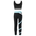 thumbnail image 2 of Yartina Kids Gymnastics Outfit Training Tracksuit Girls Dance Crop Tank Workout Vest with Dancing Black&Light Blue 14, 2 of 6