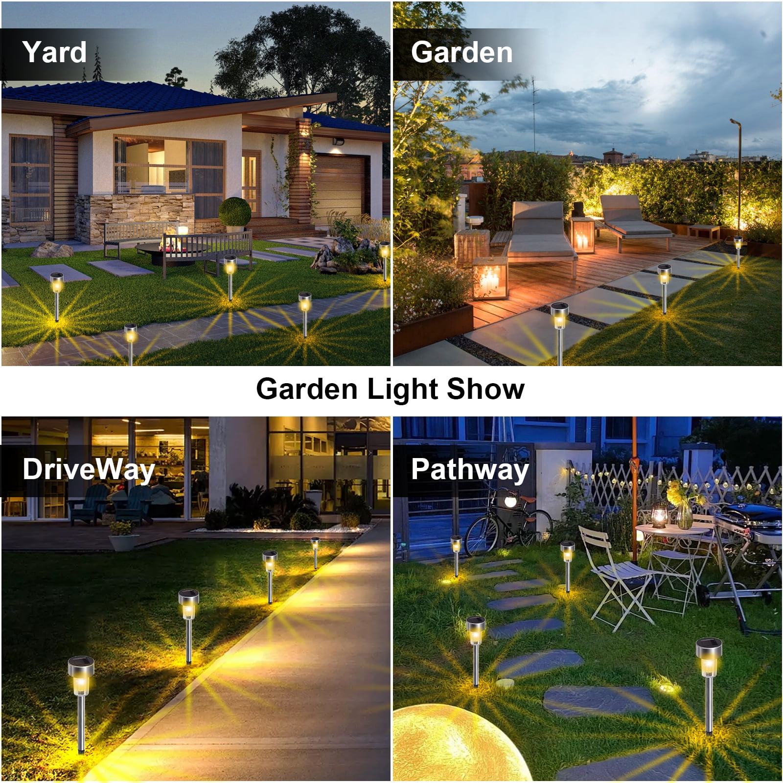 Fohil Solar Garden Lights, 12 Pack Solar Pathway Lights Waterproof, Solar LED Powered Outdoor Lights, Solar Landscape Lighting Lights for Outside Yard Driveway Walkway Lawn Patio Decor