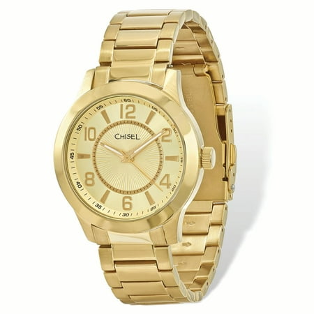 Primal Steel Mens Chisel IP-plated Stainless Steel Gold Dial Watch