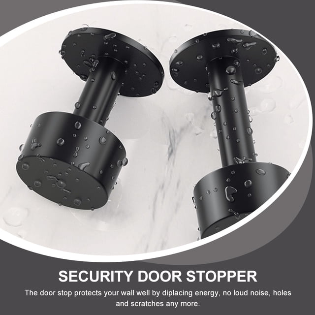 IDEANATEGRATE 2Ud Tope De Piso Para Puerta Seguro Antiruido Con Protector De Pared Negro