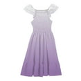thumbnail image 4 of Loopsun Girls Summer Dress, Girls Summer Dresses Double Layer Ruffle Sleeve Flowy Dress Purple 13-14 Years, 4 of 5