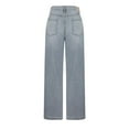 thumbnail image 4 of Lenpel Jeans for Woman Trendy Loose High Waisted Wide Leg Denim Pants Baggy Casual Trousers with Pockets, 4 of 6