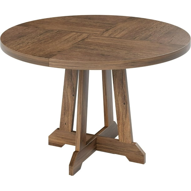 Yeshouse Mesa redonda para el comedor de 47" - mesa de madera robusta con Base ententada (sólo mesa)