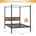 thumbnail image 2 of Infans Full Size Canopy Bed Frame 4-Poster Platform Bed Frame w/ Industrial Headboard, 2 of 7