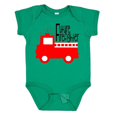 

Inktastic Future Firefighter Cute Red Firetruck Boys or Girls Baby Bodysuit