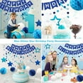 thumbnail image 7 of Blue Birthday Party Decorations for Men Women- Navy Blue Happy Birthday Banner with Honeycomb Balls,  Star Hanging Swirl Streamer, Circle Dot Garland Decroations, 7 of 7