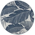 thumbnail image 2 of SAFAVIEH Beach House Quintella Botanical Indoor/Outdoor Area Rug, Navy/Ivory, 6'7" x 6'7" Round, 2 of 9