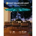 thumbnail image 5 of 10FT Patio Umbrella with 40 Solar LED Lights – Windproof 8-Rib Outdoor Market Umbrella – Waterproof, UV & Fade Resistant Canopy – Tilt Crank for Deck, Pool, Garden, Outdoor Dining, 5 of 7