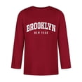thumbnail image 3 of Men Summer Tops Men T Shirts - Stylish Crewneck Solid Color Tee for Everyday Comfort 3/4 Sleeve Letter City Name Design Knit Top for Men L, 3 of 4
