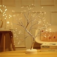 thumbnail image 1 of Lámpara de mesa con forma de árbol de bonsái, 108 LED, luz de árbol de Navidad en miniatura, funciona con pilas o USB, ramas ajustables para decoración navideña del hogar, 1 of 4