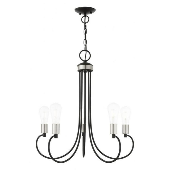 Transitional Five Light Chandelier-Black Finish Bailey Street Home 218-Bel-4188481