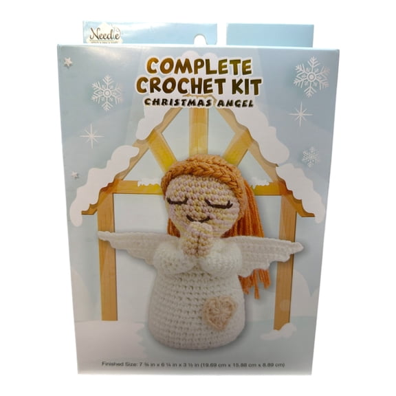 Christmas Angel Crochet Kit – DIY Holiday Craft Set with Yarn & Tools