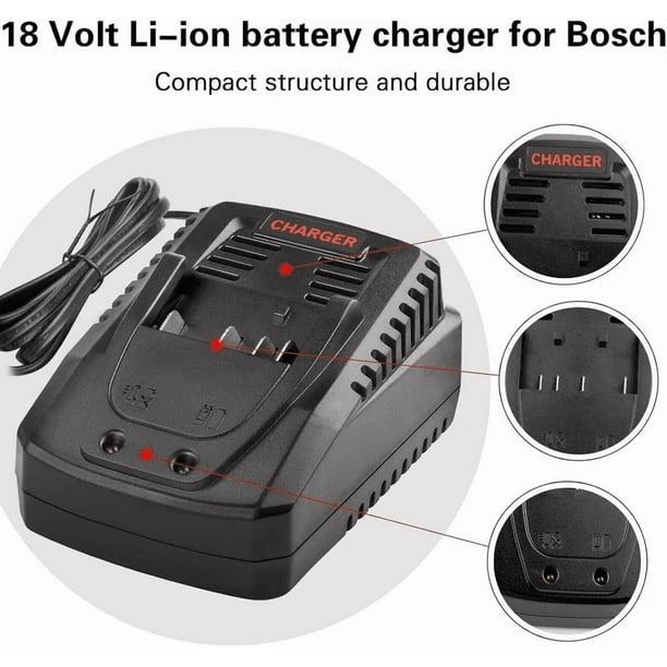 Cargador Rápido 3.0A para Batería de Iones de Litio Bosch AL1860CV 18V 14.4V BAT609G BAT618 BAT618G BAT614 Taladro Eléctrico