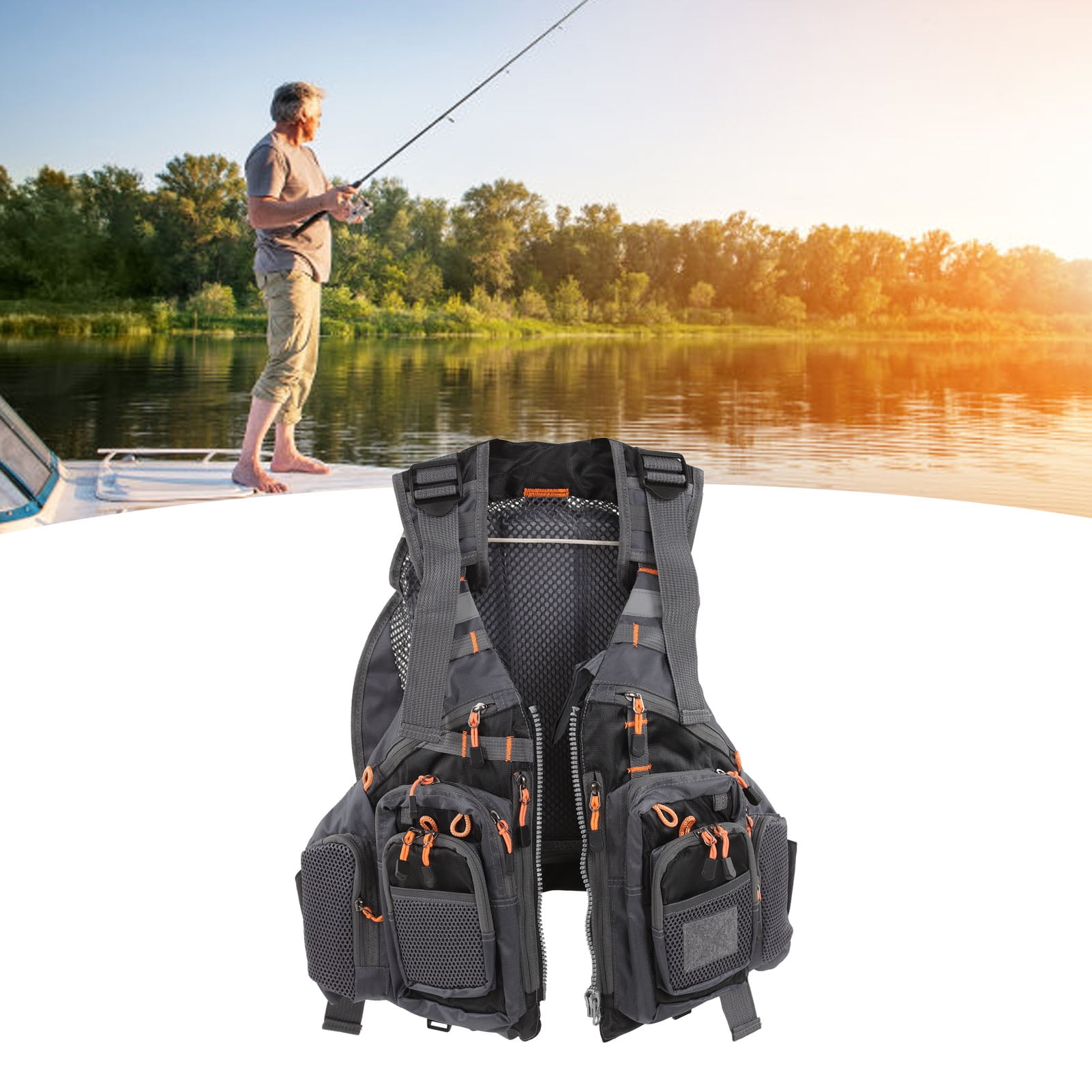 Fishing vest with backpack hotsell