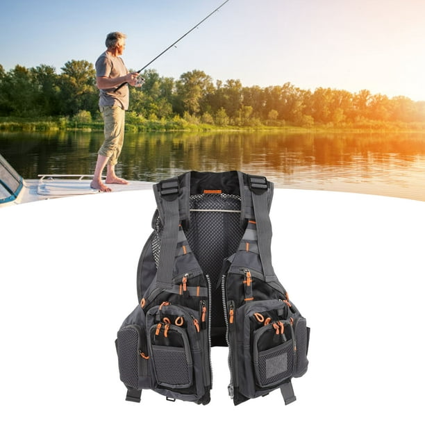 Fly Fishing Vest, Multi Pockets Outdoor Fishing Vest Adjustable Shoulder  Straps Quick Dry Breathable Black Average Size For Men And Women For