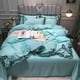 thumbnail image 1 of Juego de cama de color sólido con borde de encaje, funda nórdica con funda de almohada y sábana, 1 of 3