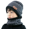 thumbnail image 5 of GRNSHTS Toddler Kids Boys Girls Winter Warm Fleece Lined Knit Beanie Hat Cap and Scarf Set Gray, 5 of 10