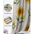 thumbnail image 4 of Sunflower Blackout Curtains Light Blocking Print Window Curtains, Country Pastoral Spring Watercolor Garden Motifs Thermal Insulated Window Drapes for Living Room Kitchen (2 Panels, 84"W x 63"L), 4 of 9