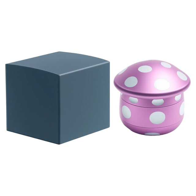 XIANXIAN Mushroom Herb Grinder, 2.5 Inch Manual Grinder for Herbs and Spices, Durable Handheld Kitchen Tool, Fun Mushroom Shape