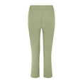 thumbnail image 6 of JJHGVB Linen Pants Women High Waisted Pants Women's Straight Pants Elastic Waist Casual Pants Pants With Pockets Drawstring Pants Women Summer Pants Green 1 S, 6 of 9
