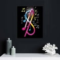 thumbnail image 4 of PIKWEEK  - Music Wall Art Modern Musical Note Canvas Prints Stretched and Framed Beautiful Notes Beating on Staff Picture Decor Artwork for Party Home Living Room Bedroom Ready to Hang 16x20 in, 4 of 4