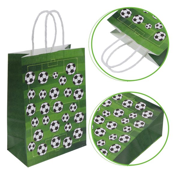 UPGRATOR 16Ud Bolsas De Papel Con Patrón De Fútbol Para Regalos Y Souvenirs En Fiestas Deportivas