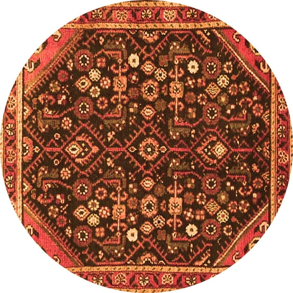 Ahgly Company Indoor Round Persian Orange Traditional Area Rugs, 6' Round