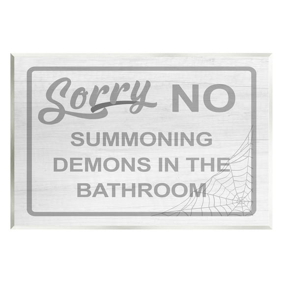 Stupell Industries No Summoning Demons Bathroom Graphic Art Unframed Art Print Wall Art, Design by Lil' Rue