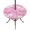 Magenta, Pink, White, variant on Round Outdoor Tablecloth with Umbrella Hole and Zipper, Tropical Palm Tree Tablecloth with Elastic Waterproof, Navy Blue White Plants Coastal Leaf Patio Table Covers for 31" - 35" Picnic Pool Tables